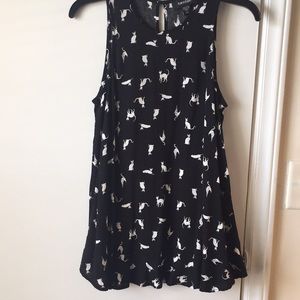Cat print tank top